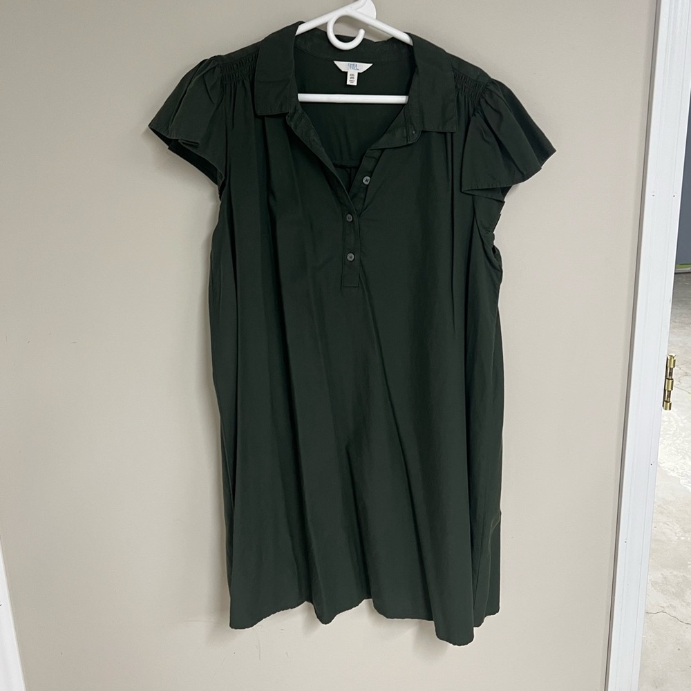 Plus size Time and Tru Olive Green Shirt Dress